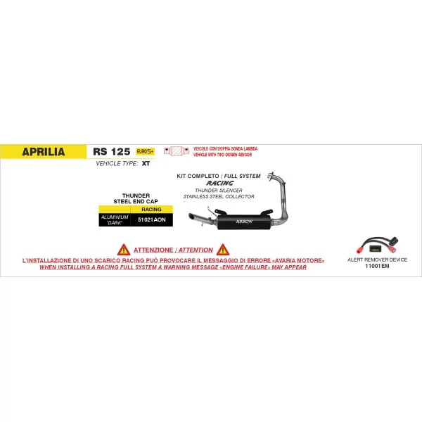 Arrow Exhaust Aprilia RS 125 2025 - Thunder
