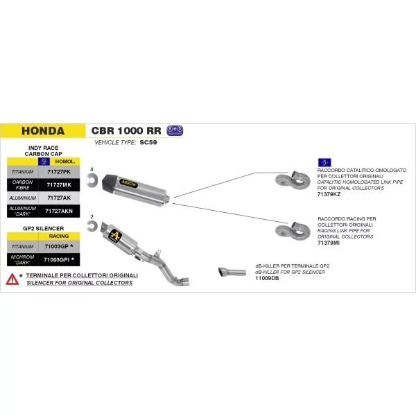 Arrow Exhaust Honda CBR 1000 RR 2008-2013 - GP2