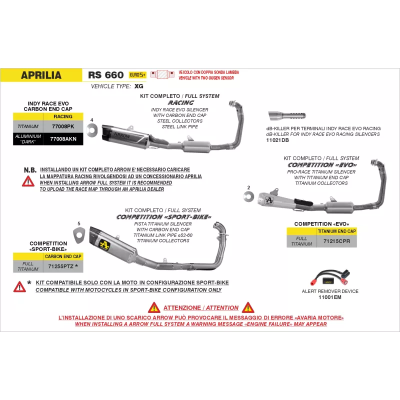 Arrow Exhaust Aprilia RS 660 2025 - Competition EVO Arrow Exhaust Aprilia RS 660 2025 - Competition EVO