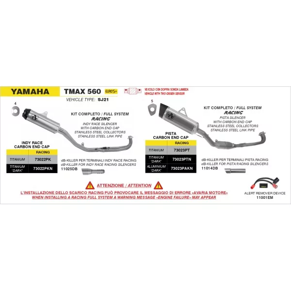 Arrow Exhaust Yamaha T-Max 560 2025 - Pista