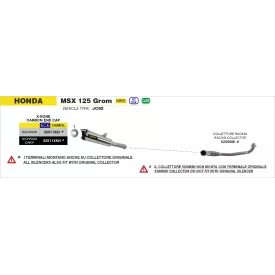 Arrow Exhaust Kit Collettori Racing Inox Honda MSX 125 / Grom 2021-2024