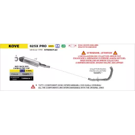 Arrow Exhaust Kit Collettori Racing Inox Kove 625X Pro