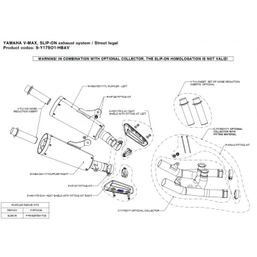 Akrapovic Yamaha V MAX 1700 C-Y17SO1T/1