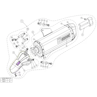 Akrapovic Aprilia SRV 850 S-A8SO2-HWSS