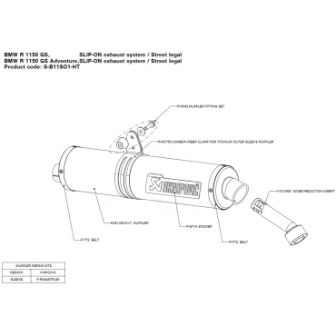 Akrapovic Bmw R 1150 GS - Adventure S-B11SO1-HT