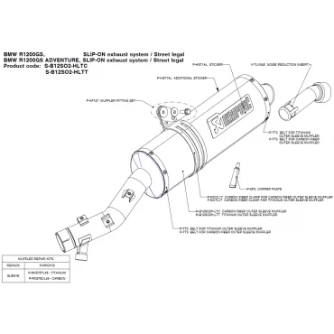 Akrapovic Bmw R 1200 GS Adventure S-B12SO2-HLTT