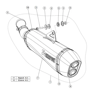 Akrapovic Bmw F 800 GS/Bmw F 800 GS Adventure S-B8SO6-HZAABL