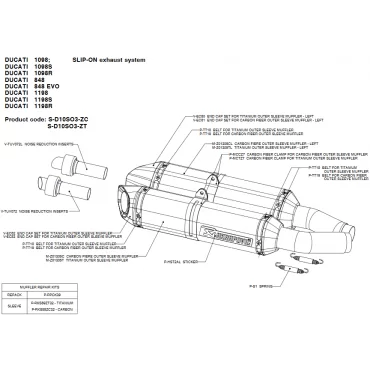 Akrapovic Ducati 848 1098 1198 S-D10SO3-ZC