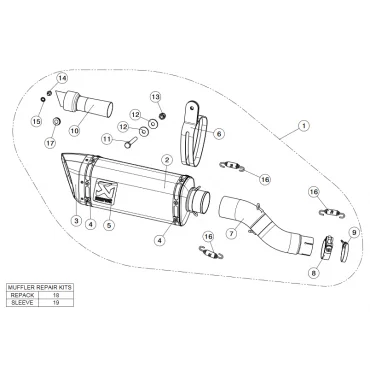 Akrapovic Honda CBR250R S-H2SO6-APC