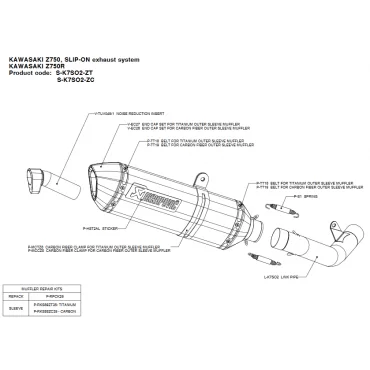 Akrapovic Kawasaki Z750 S-K7SO2-ZC