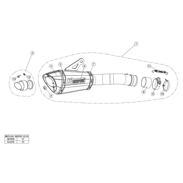 Akrapovic Kawasaki Z900E (A2) S-K9SO4-ASZT - V-TUV201