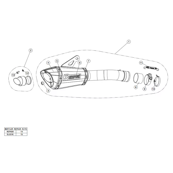 Akrapovic Kawasaki Z900E (A2) S-K9SO4-ASZT - V-TUV201
