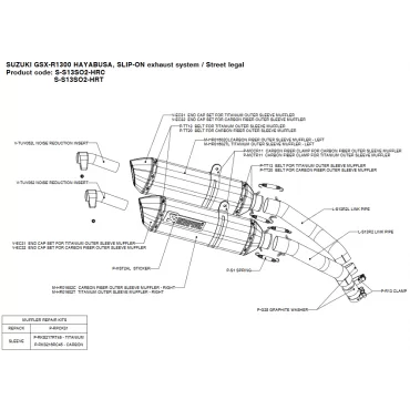 Akrapovic Suzuki GSX-R 1300 Hayabusa S-S13SO2-HRC