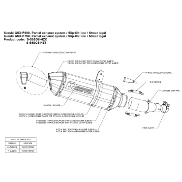 Akrapovic Suzuki GSX-R 600 750 S-S6SO8-HZC