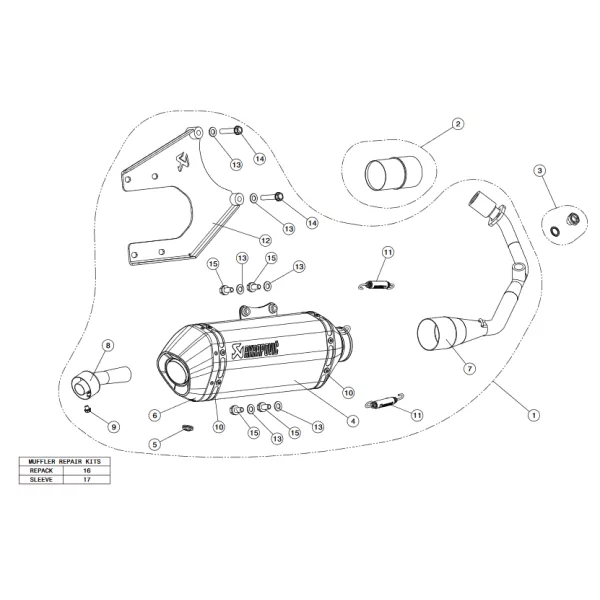 Akrapovic Piaggio Vespa Primavera 125 150 S-VE125R2-HZBL