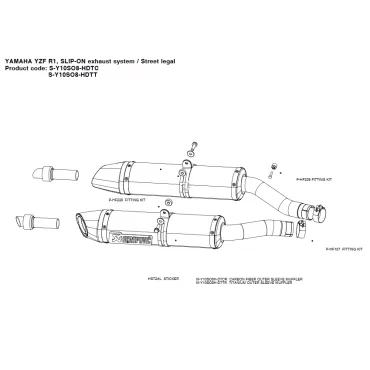 Akrapovic Yamaha YZF R1 S-Y10SO8-HDTC