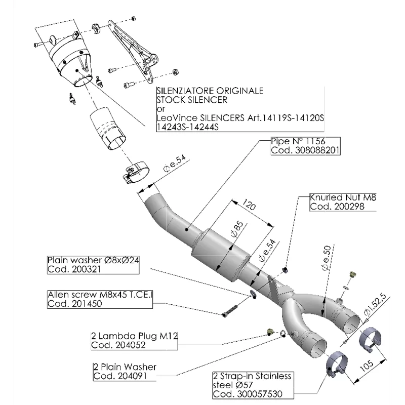 Leovince Suppressor du Catalyseur Yamaha YZF R1