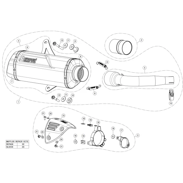 Akrapovic Piaggio Vespa GTV 300 S-VE3SO9-HRSSBL