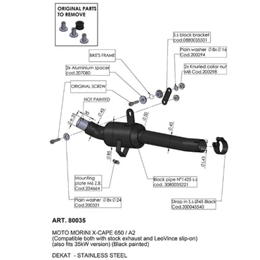 Leovince Suppressor du Catalyseur Moto Morini X-CAPE 650